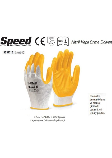 Nitril Eldiven Speed SGS7710 10 Çift fiyatları