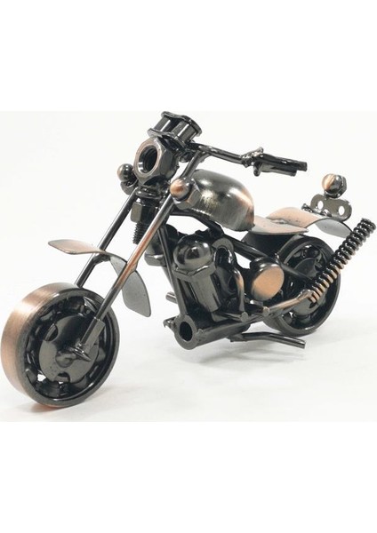 Metal Retro Motosiklet Modeli El Yapımı Dekor Biblo