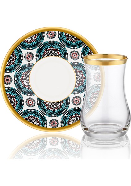 Geometric Blue 12 Parça Çay Takımı