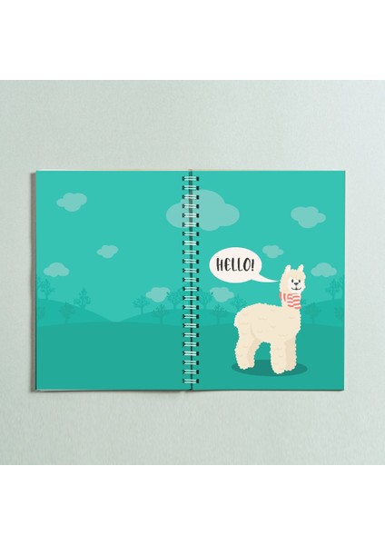 A5 No Problama Lama Tasarım Spiralli 96 Yaprak Çizgisiz Defter PYTKDT0235