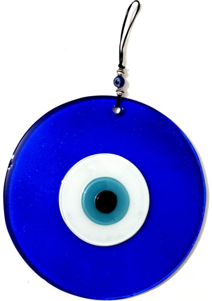 Mavi Renk 16 x 16 Santimetre El Yapımı Nazar Boncuğu Duvar Süsü