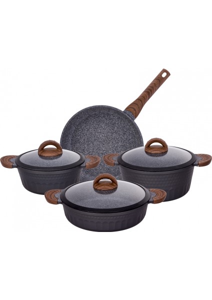 Yeni Diamante 7 Parça Granit Tencere Seti Siyah fiyatları