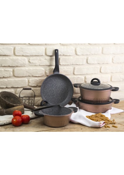 Yeni Diamante 7 Parça Granit Tencere Seti Tarçın fiyatları