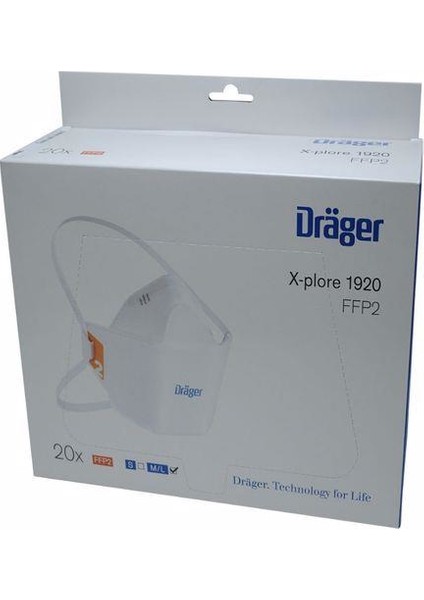 Alman DRAGER1920V Comfort&fit 10ADET N95 Maske Ffp2 Yüksek Kalite