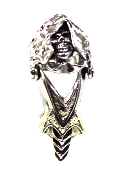 Skull Kısa Gümüş Kaplama Şovalye Yüzük 3