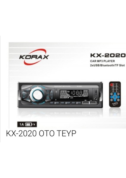 KX-2020 Oto Mp3 Bt USB Aux Sd Cart Radio Çalar