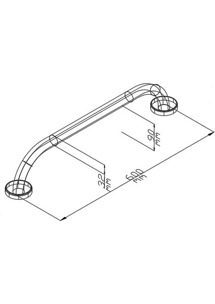 Paslanmaz Engelli Tutamak (60 cm Krom)