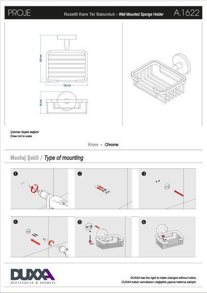 Proje Rozetli Kare Tel Sabunluk fiyatları