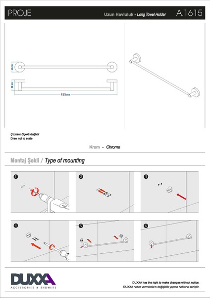 Proje Uzun Havluluk 40 cm fiyatları