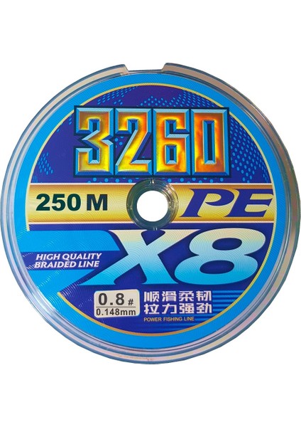 3260 X8 Örgü Ip Misina 250 mt 0.148 mm Green