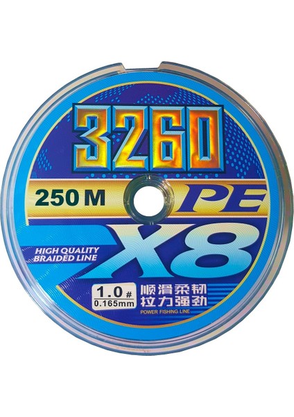 3260 X8 Örgü Ip Misina 250 mt 0.165 mm Green