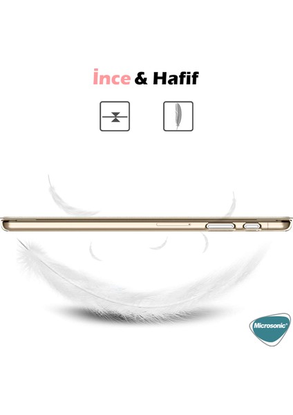 Huawei Matepad T10 Kılıf Slim Translucent Back Smart Cover Kırmızı modelleri