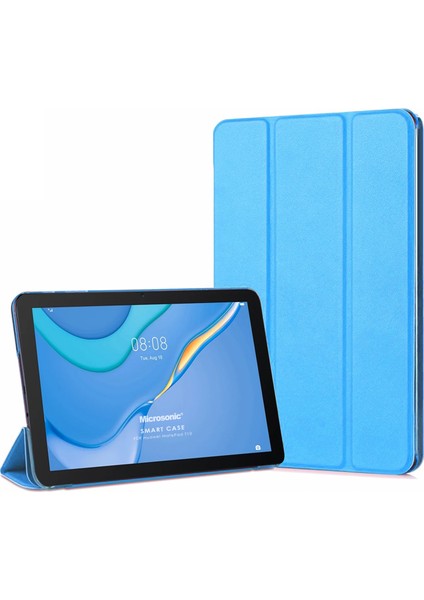 Huawei Matepad T10 Kılıf Slim Translucent Back Smart Cover Mavi