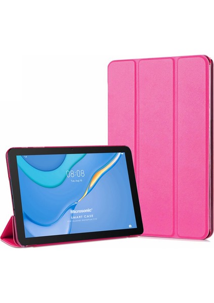 Huawei Matepad T10 Kılıf Slim Translucent Back Smart Cover Pembe