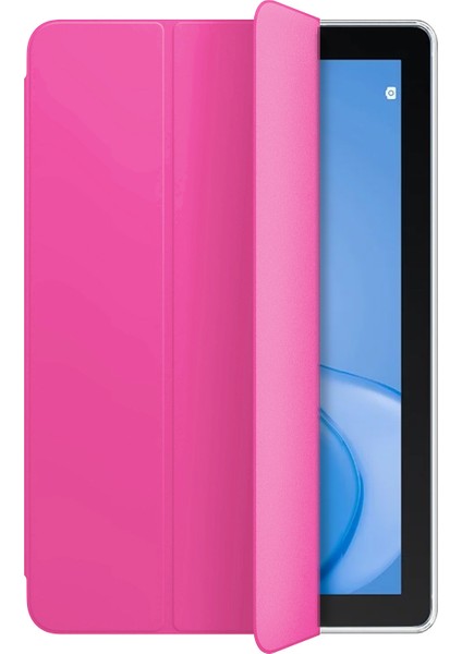 Huawei Matepad T10S Kılıf Slim Translucent Back Smart Cover Pembe