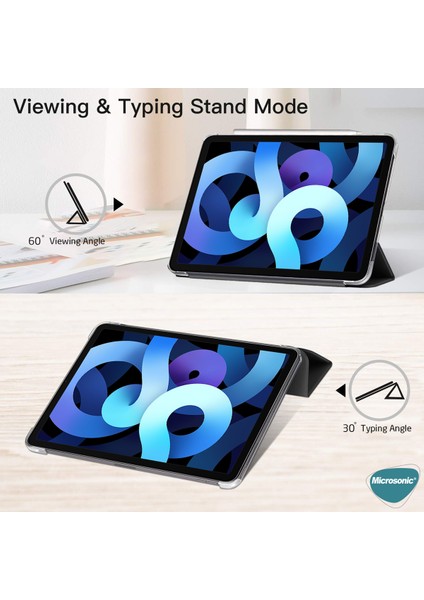 Apple iPad Air 4 (2020) Kılıf Slim Translucent Back Smart Cover Mavi modelleri