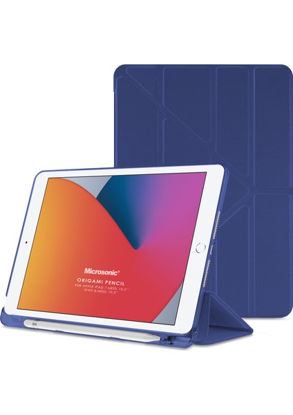 Apple iPad 10.2'' 7. Nesil Kılıf (A2197-A2200-A2198) Origami Pencil Lacivert