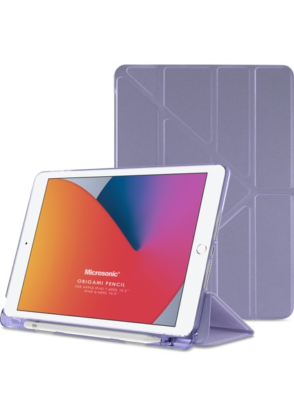 Apple iPad 10.2'' 7. Nesil Kılıf (A2197-A2200-A2198) Origami Pencil Lila