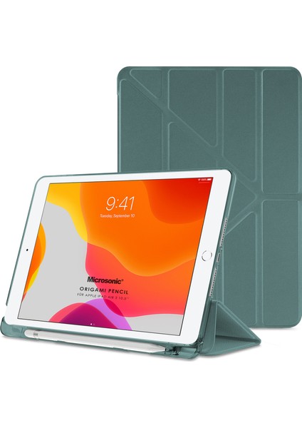 Apple iPad Air 3 10.5'' 2019 Kılıf (A2152-A2123-A2153-A2154) Origami Pencil Koyu Yeşil
