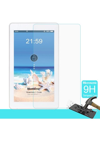 Universal 7 Inç Tablet Tempered Glass Cam Ekran Koruyucu