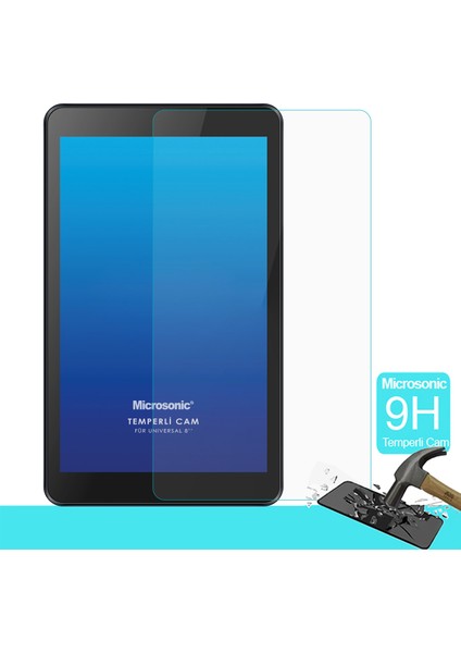 Universal 8 Inç Tablet Tempered Glass Cam Ekran Koruyucu