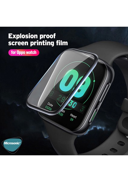 Oppo Watch 41 mm Tam Kaplayan Temperli Cam Full Ekran Koruyucu Siyah fiyatları