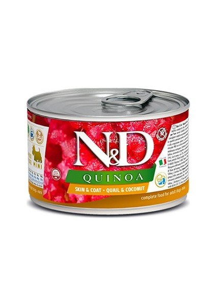 Quinoa Skın Bıldırcın ve Hindistan Cevizli Köpek Konservesi 140 gr