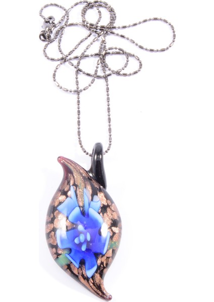 Murano Yaprak Kolye Safir