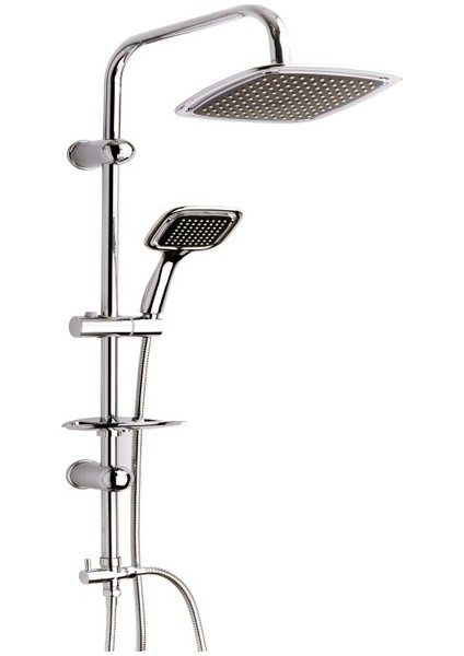 Beyaz Krom Yağmurlama Tepe Duş Seti