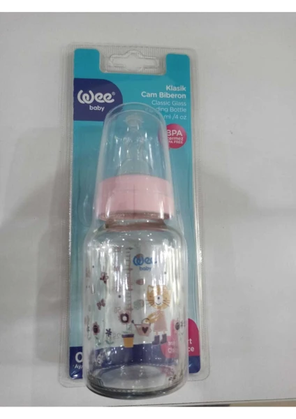 Wee Baby Kiraz Uçlu Cam Biberon 125 ml 877 Pembe