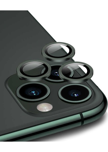 Apple iPhone 12 Mini Profesyonel Kamera Lens Koruma Camcov Koyu Yeşil