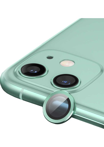 Apple iPhone 12 Profesyonel Kamera Lens Koruma Camcov Açık Yeşil