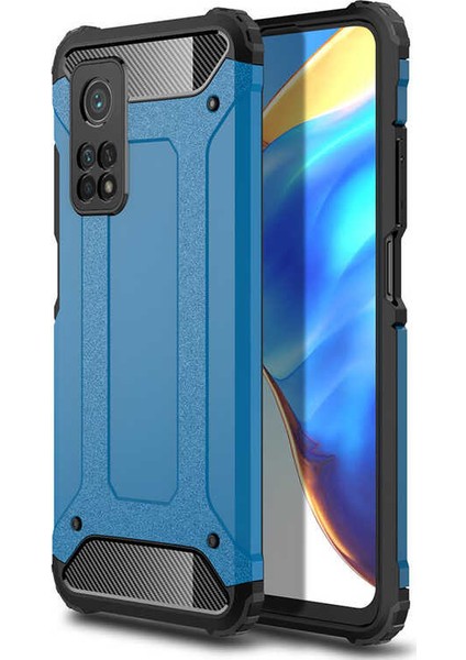 Xiaomi Mi 10T Kılıf Shockproof Slikon Zırh Mavi