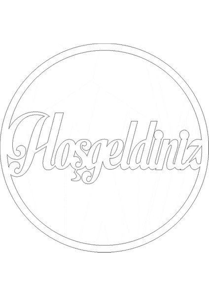 Hoşgeldiniz Ahşap Kapı Süsü Kasnak 30 cm