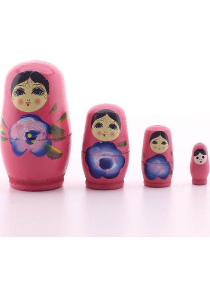 Ahşap Tombul Iç Içe Matruşka Bebek Pembe Set 4lü fiyatları