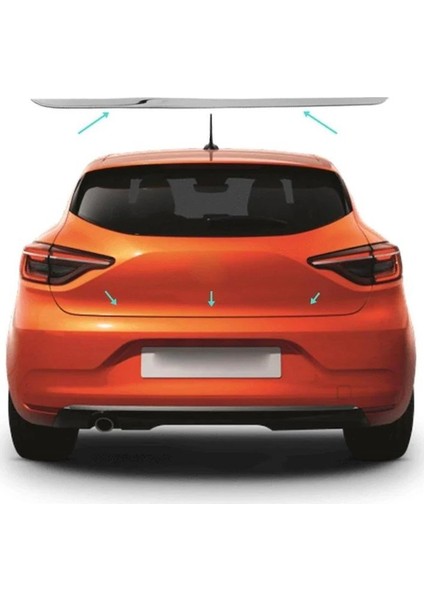 Renault Clio 5 Formlu Krom Bagaj Alt Çıta 2020+ Paslanmaz Çelik