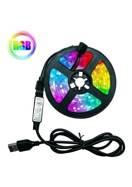 Tv Arkası Rgb Şerit LED Monitör Masa Aydınlatma Usb'li 3m