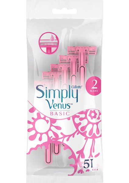 Gillette Simply Venus 2 Basic 5'li Kadın Tıraş Bıçağı