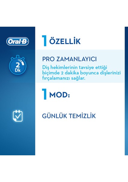 D100 Şarjlı Diş Fırçası Cross Action Siyah + Pro Onarım Diş Macunu 50 ml