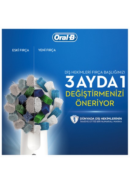 D100 Şarjlı Diş Fırçası Cross Action Siyah + Pro Onarım Diş Macunu 50 ml