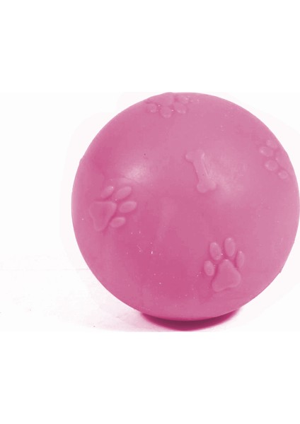 Termoplastik Pati Desenli Sert Köpek Oyun Topu 7 cm Pembe
