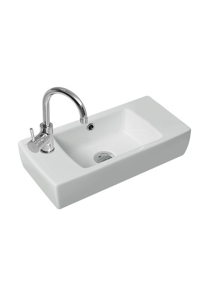 Cerastyle City Soldan Batarya Delikli Tezgah Üstü Lavabo 25 cm 001600U