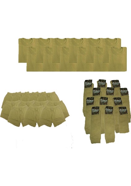 Asker Çamaşırı ve Haki Çorap Set 1