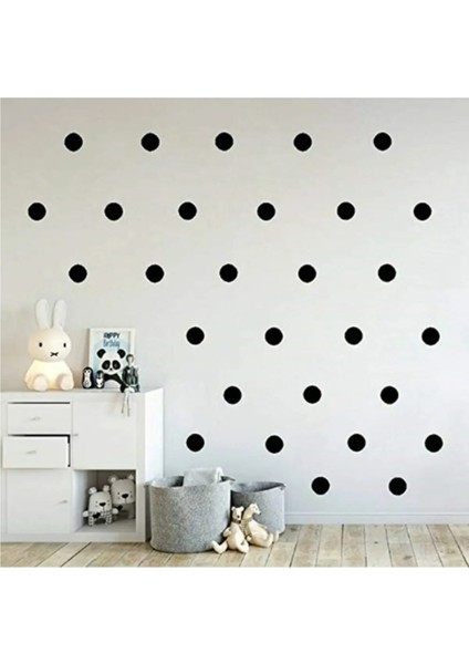 Siyah Puantiye Duvar Sticker 100 Adet 5cm