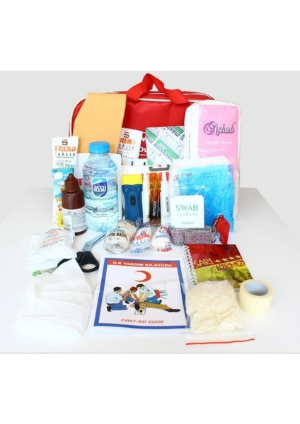 Acil Durum Deprem-Zelzele-Afet Ilk Yardım Çantası Seti Kırmızı