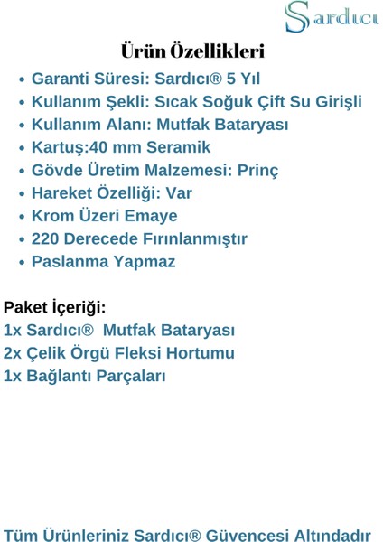 Mutfak Eviye Bataryası Şık Tasarım Baston Borulu indirimleri