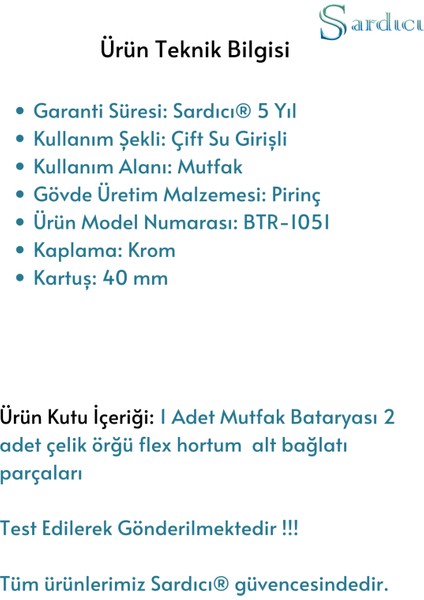 Mutfak Bataryası 360 Derece Dönen Başlık Sıcak Soğuk Çift Su Girişli Eviye Bataryası indirimleri