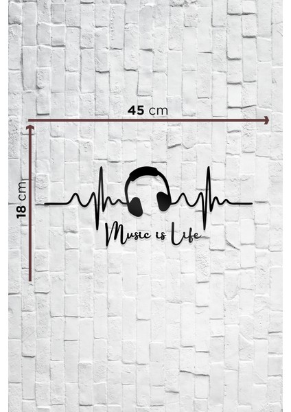 Music Is Life Figürlü Dekoratif Ahşap Tablo