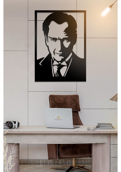 Atatürk Figürlü Dekoratif Ahşap Tablo