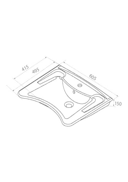 Seramik Bedensel Engelli Lavabo 60 cm 017100U